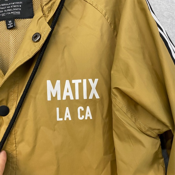 Matix Size M Compton Surf Club Los Angeles • Windbreaker Jacket Brown Snap Close - Picture 2 of 11